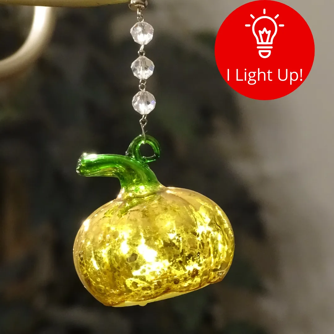 LIGHT UP PUMPKIN (Set/1) OR (Set/3) MAGNETIC HALLOWEEN CHANDELIER ORNAMENT