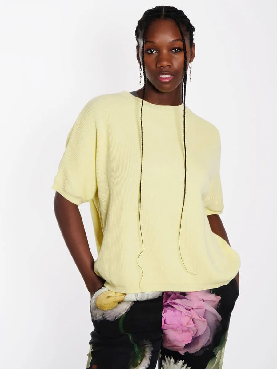 Lola Short Sleeve Jumper - Pale Yellow