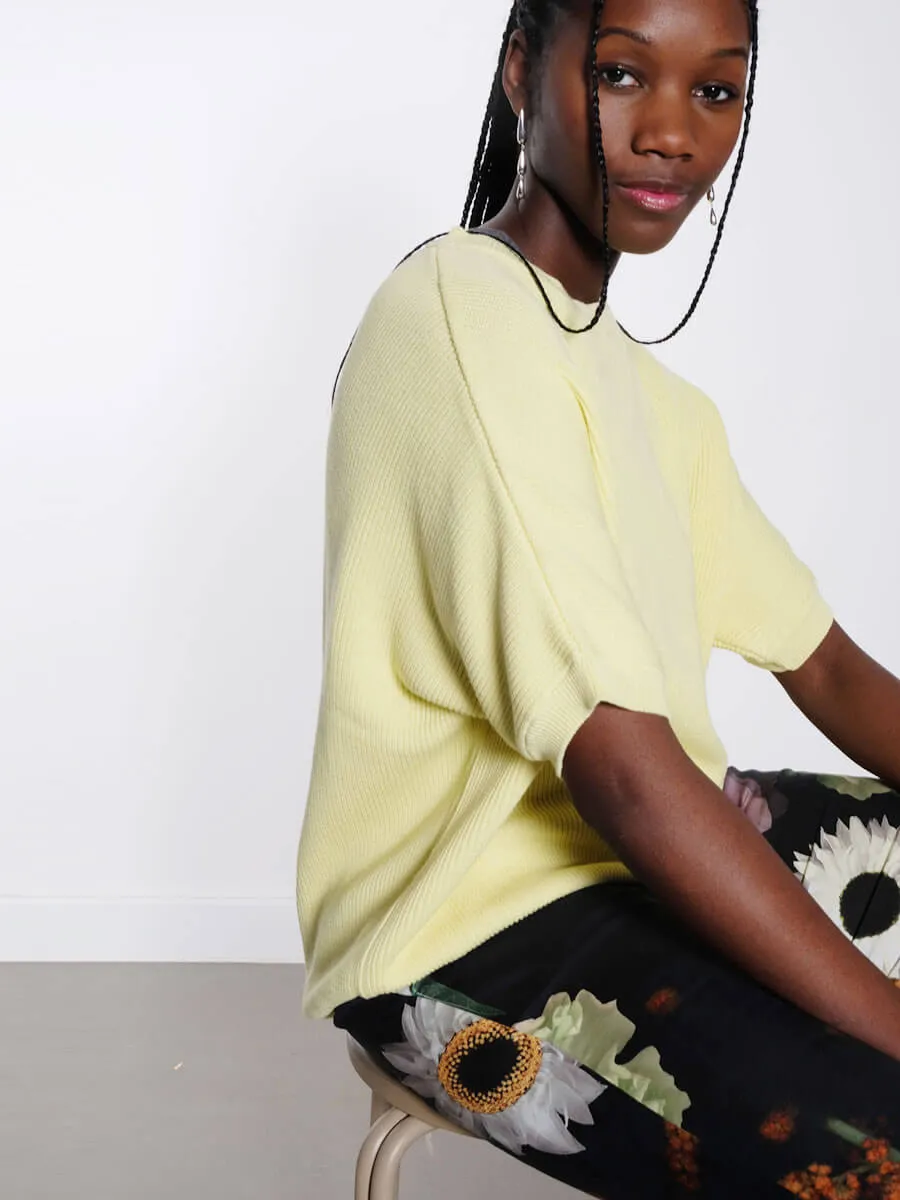 Lola Short Sleeve Jumper - Pale Yellow