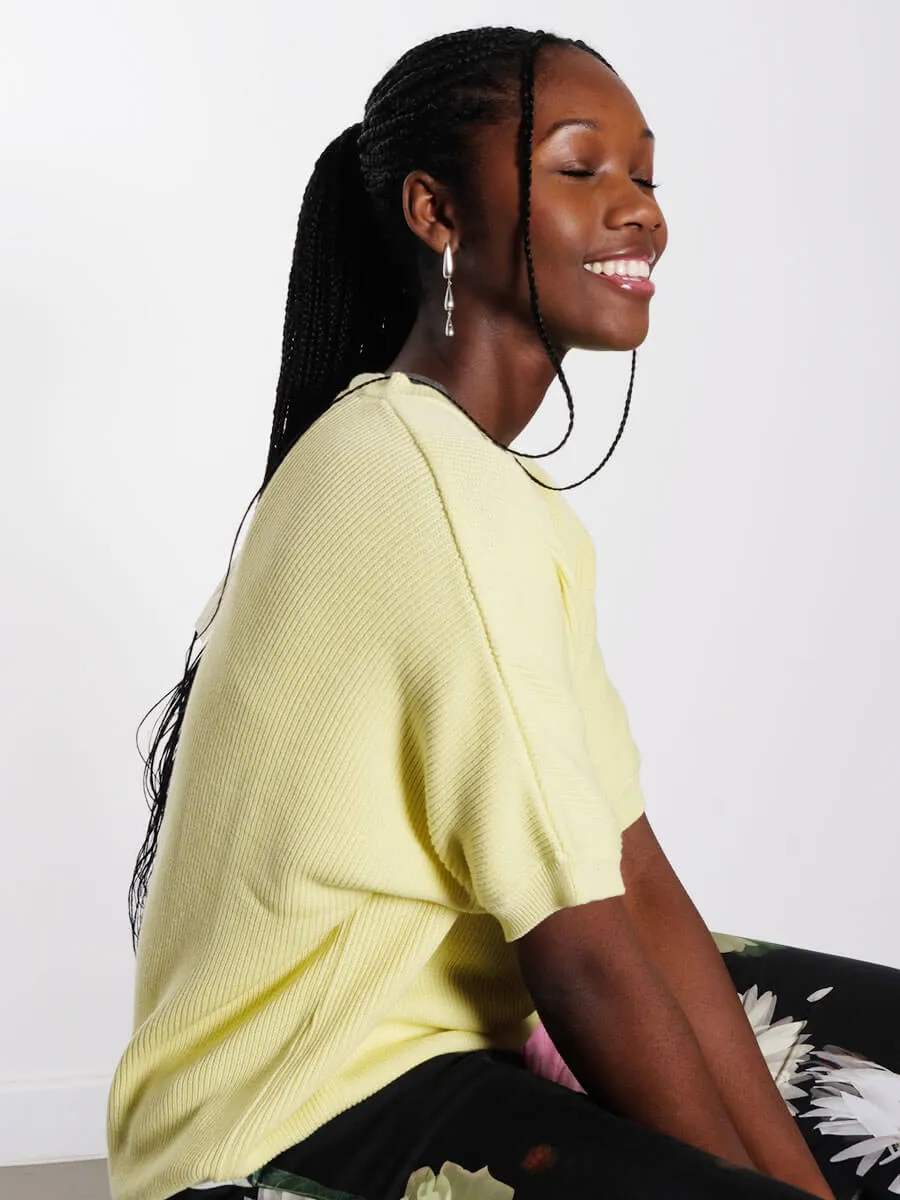 Lola Short Sleeve Jumper - Pale Yellow