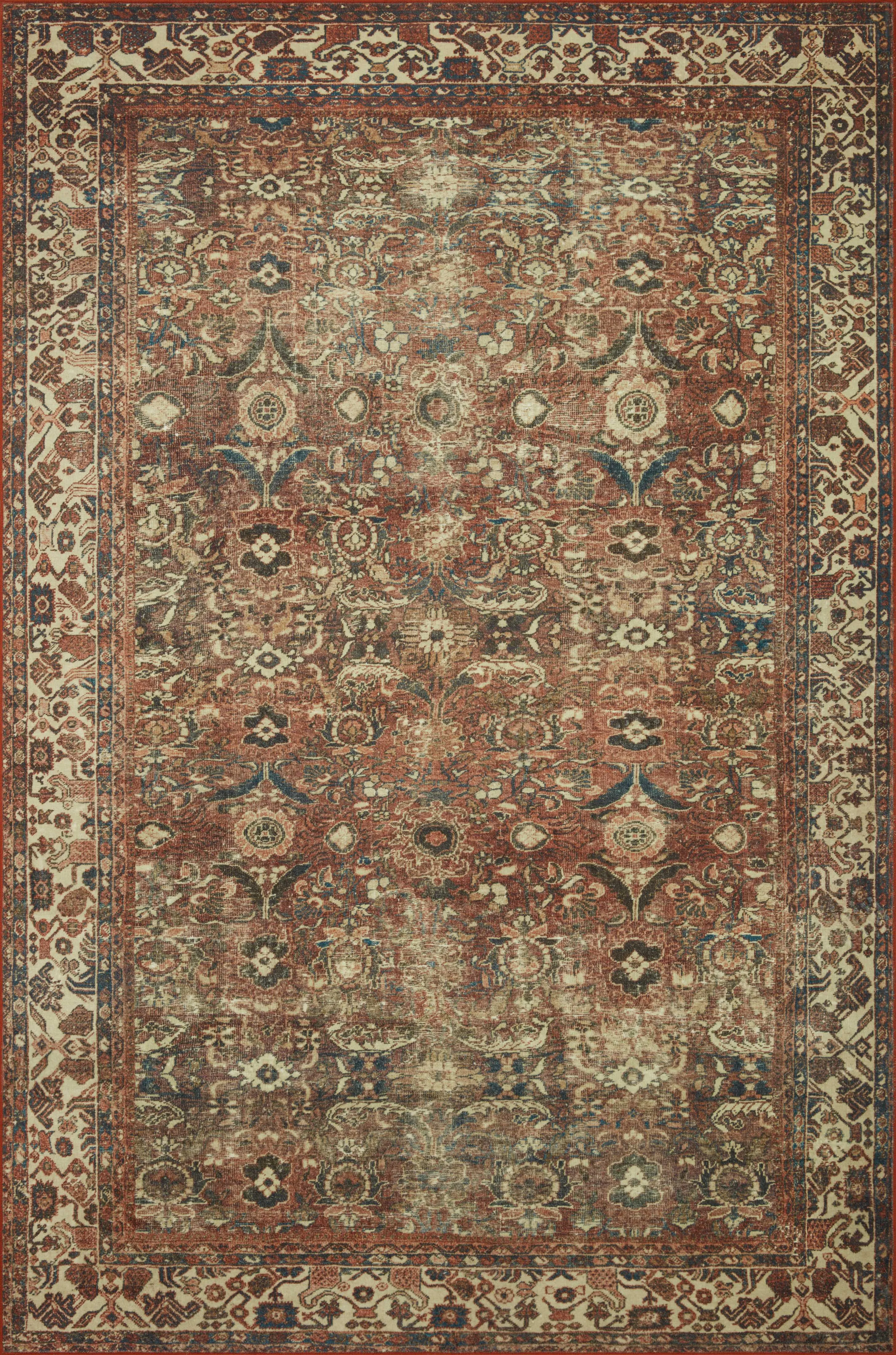Loloi Banks Rug Collection - Brick / Ivory - Magnolia Home by Joanna Gaines