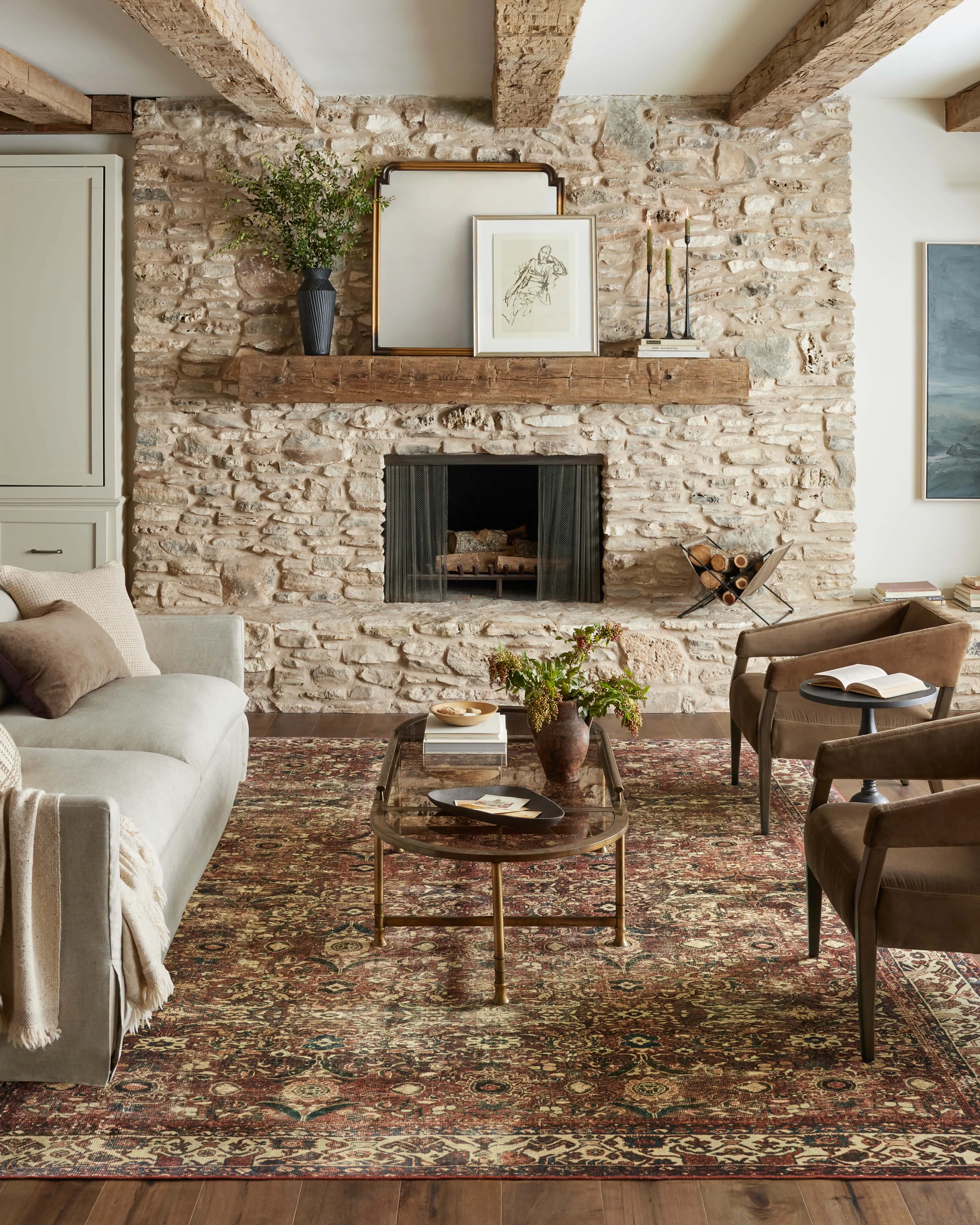 Loloi Banks Rug Collection - Brick / Ivory - Magnolia Home by Joanna Gaines