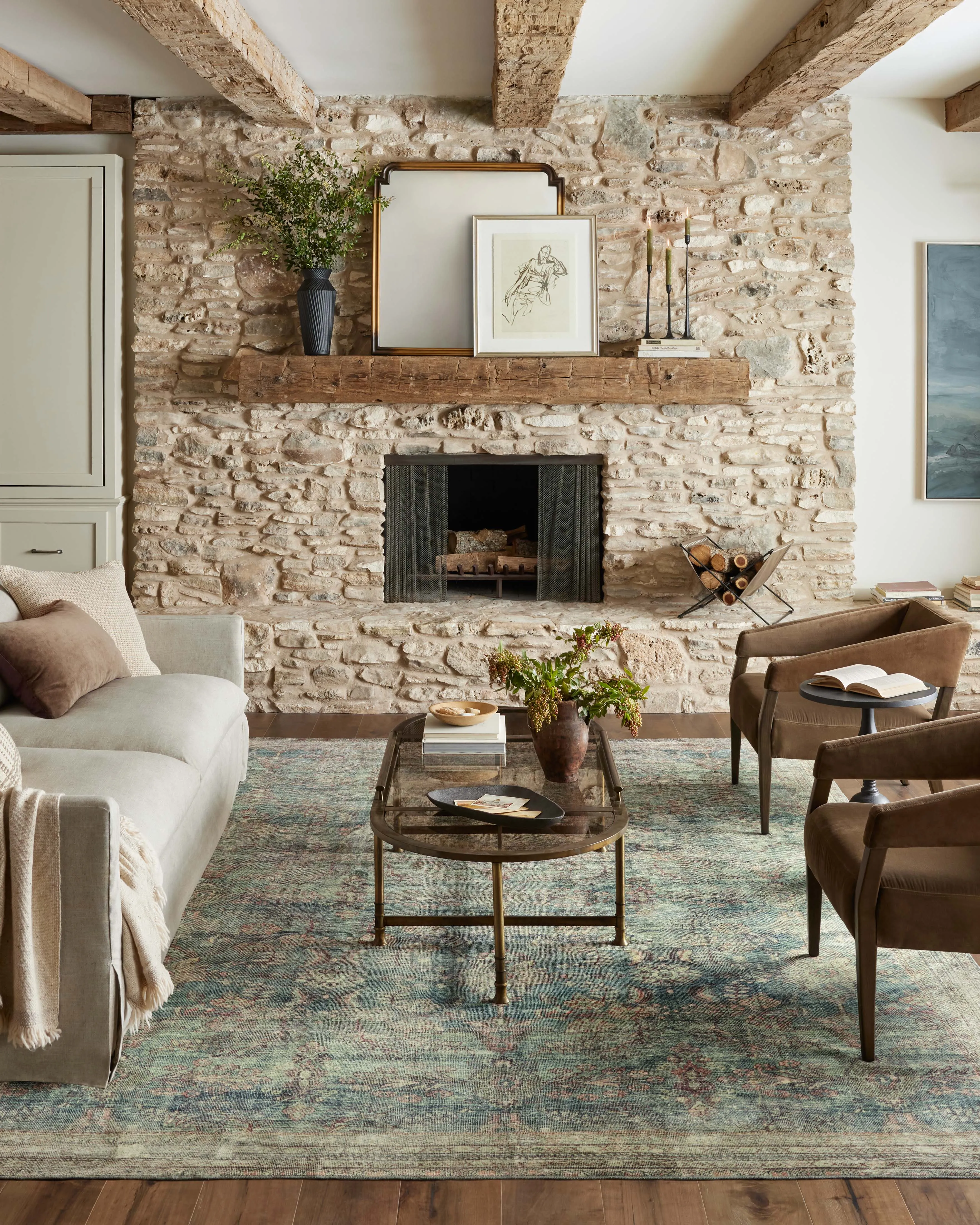 Loloi Banks Rug Collection - Ocean / Spice - Magnolia Home by Joanna Gaines