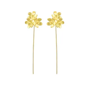 Long Hanging Elegant Forget-Me-Not Flower Dangle Earrings
