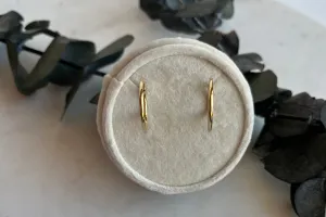 Medium Round Gold Tube Hoop Earrings