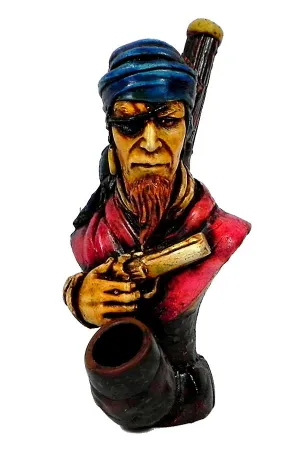 Medium Size Hand Made Resin Pipe - Various Designs - Style C - (1 Count)