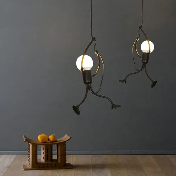 Modern Charming Hanging Chandelier Creative Iron People Lamp Elegant Hanger