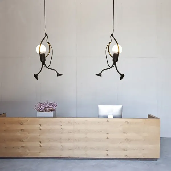 Modern Charming Hanging Chandelier Creative Iron People Lamp Elegant Hanger