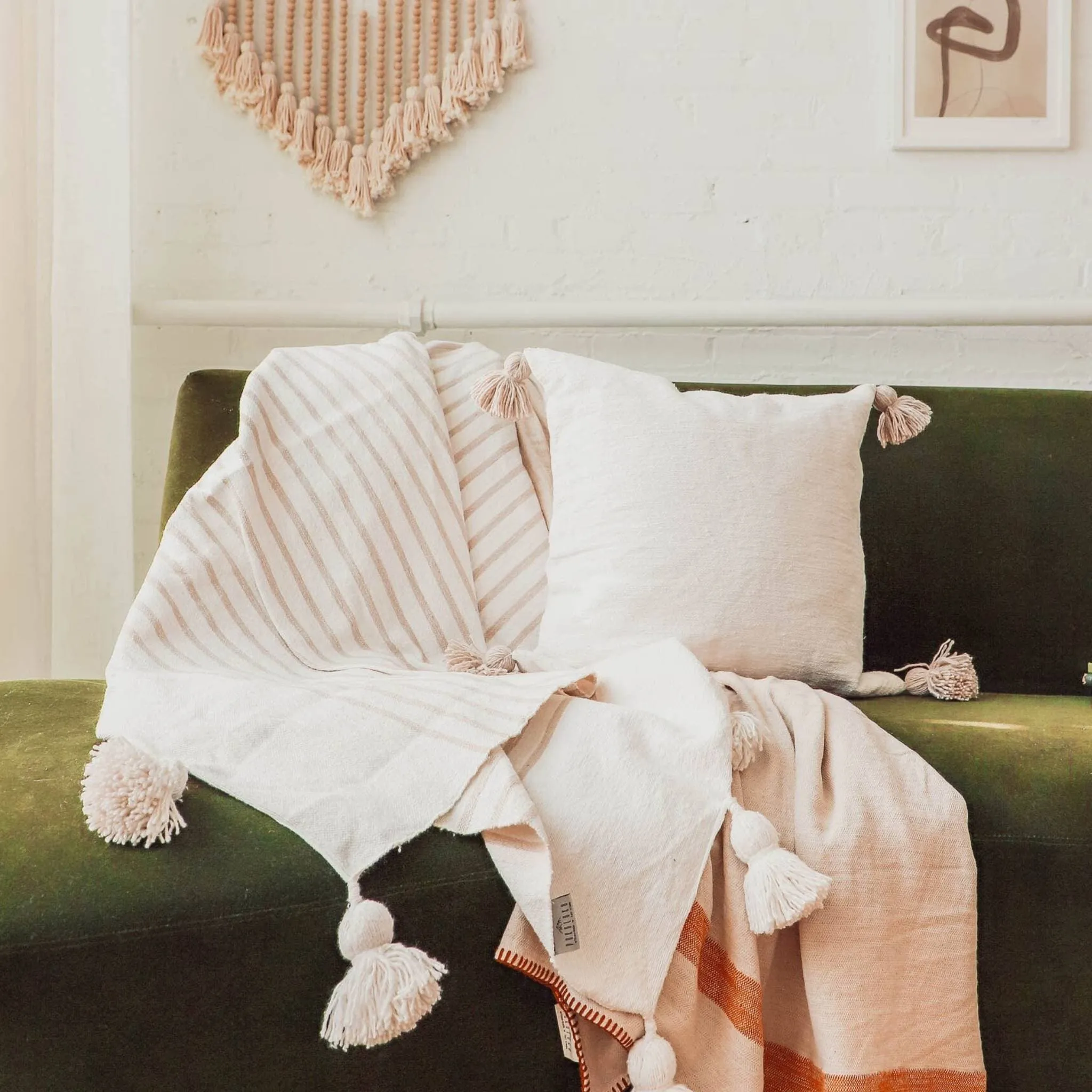 Moroccan Pom Pom Pillow - 20x20