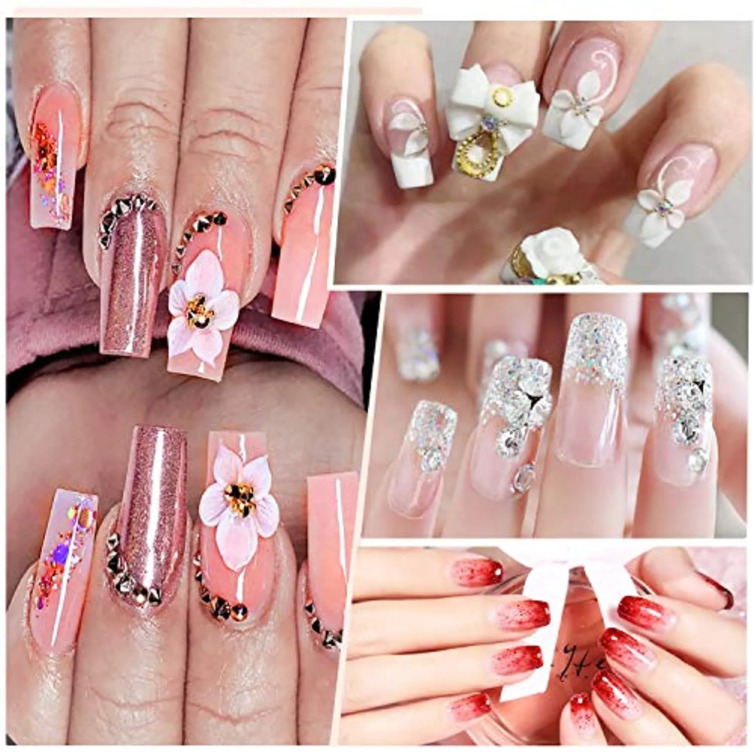 Morovan Acrylic Nail kit Acrylic Powder - 6 pcs Gel Nail Polish Kit with UV Light (6w) Glitter Liquid Monomer Nail Art Supplies for Acrylic Nails