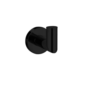 Munich Single Hook - Wall Mount - 2" Brass/Matt Black