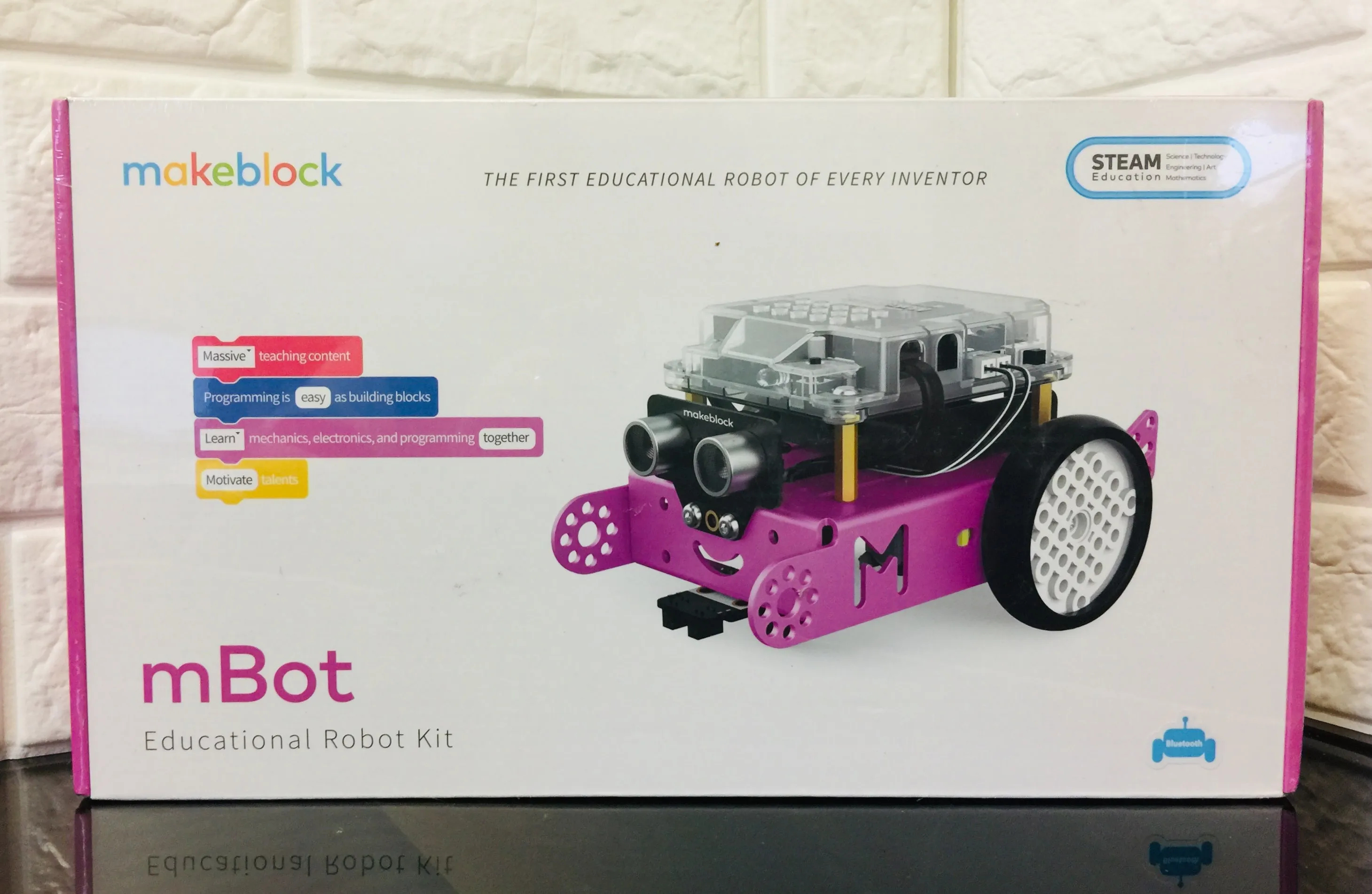 New Makeblock - Mbot V1.1-Pink(Bluetooth Version) - English Edition easy to build, entry level robot that provides infinite possibilities for children to learn STEM skills! Age 10  Retails $150 
