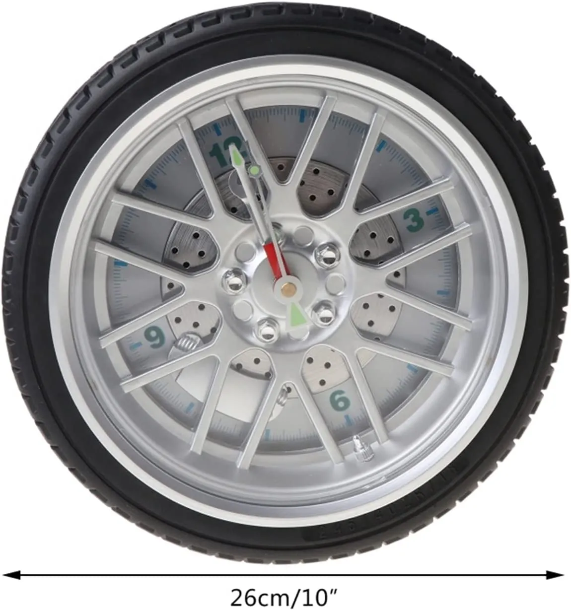 New Wall Clock Luminous Tire Garage Wall Clock 10 Inch Outer Edge Decorative Clock Mute Suitable for Bedroom Clock