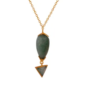 Nubia Green Teardrop Gemstone Necklace