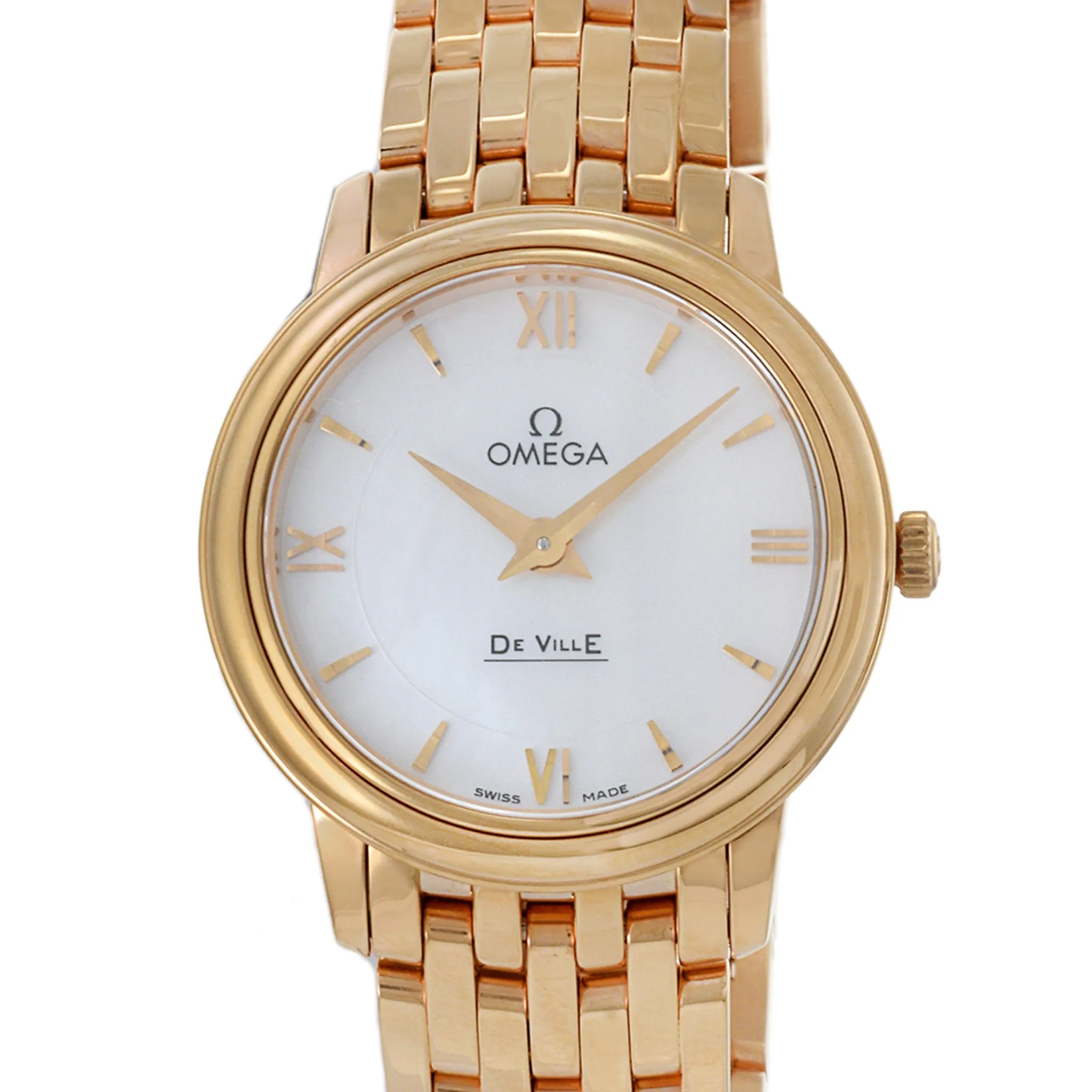 Omega DeVille Prestige Watch 18K Rose Gold and Mother of Pearl