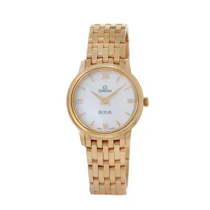 Omega DeVille Prestige Watch 18K Rose Gold and Mother of Pearl
