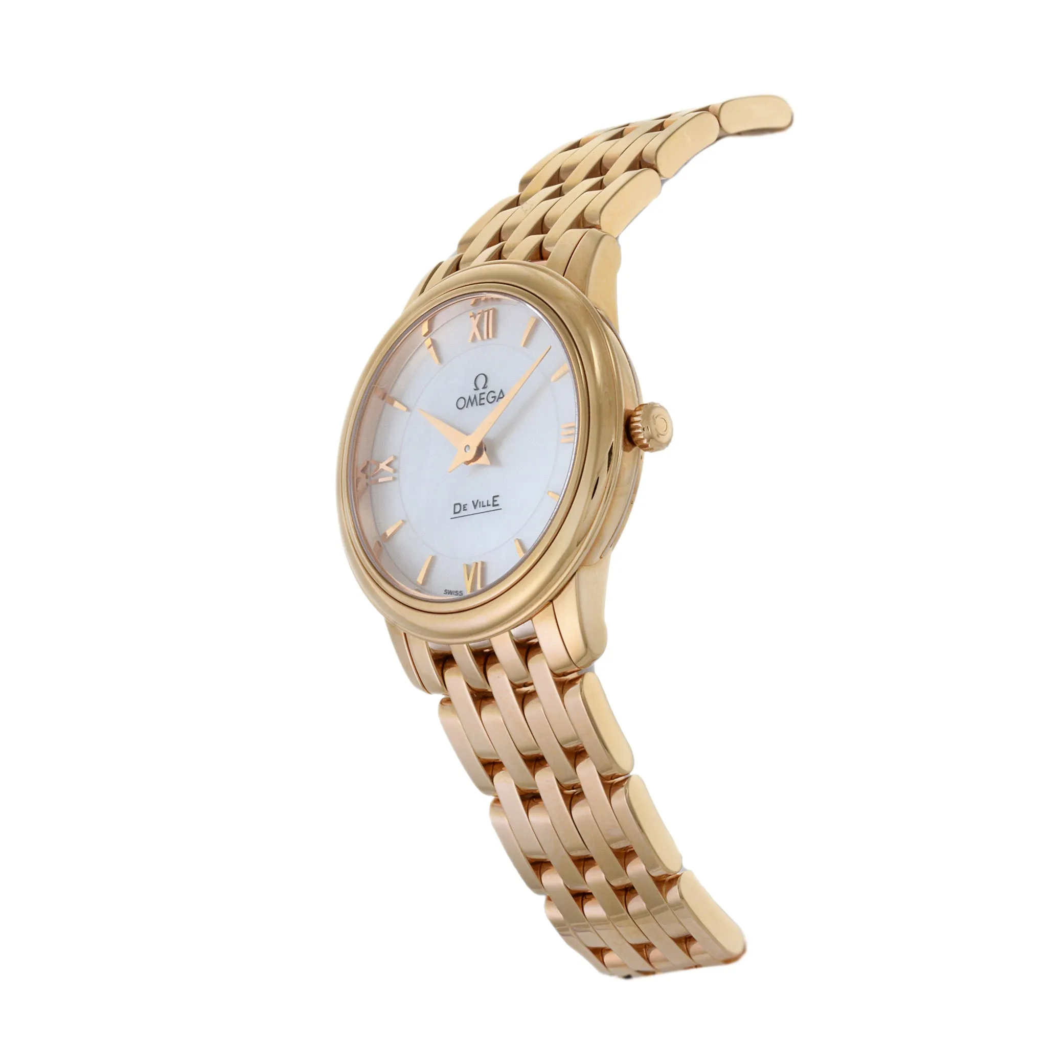Omega DeVille Prestige Watch 18K Rose Gold and Mother of Pearl