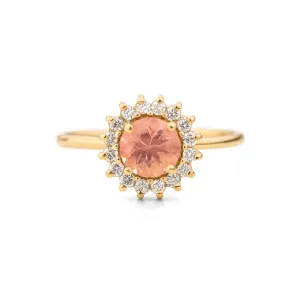 Oregon Sunstone Emma Round Halo Ring