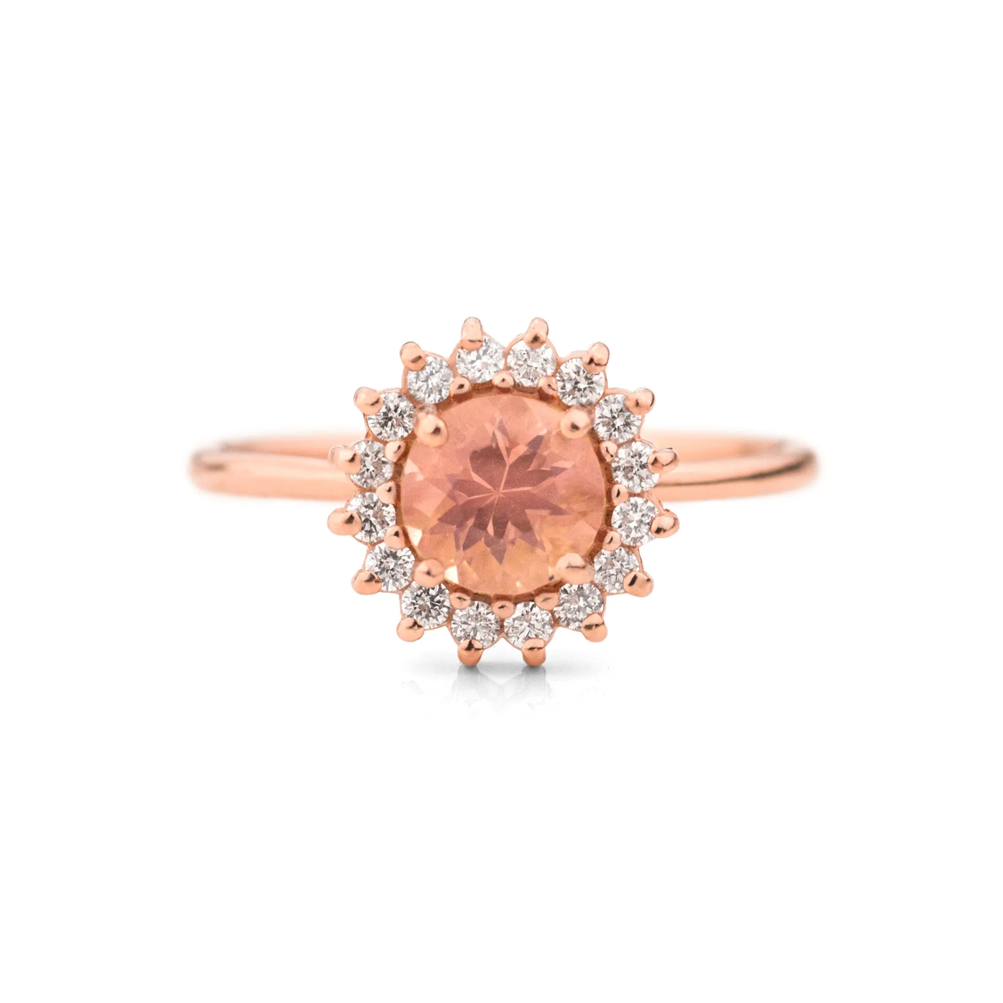 Oregon Sunstone Emma Round Halo Ring