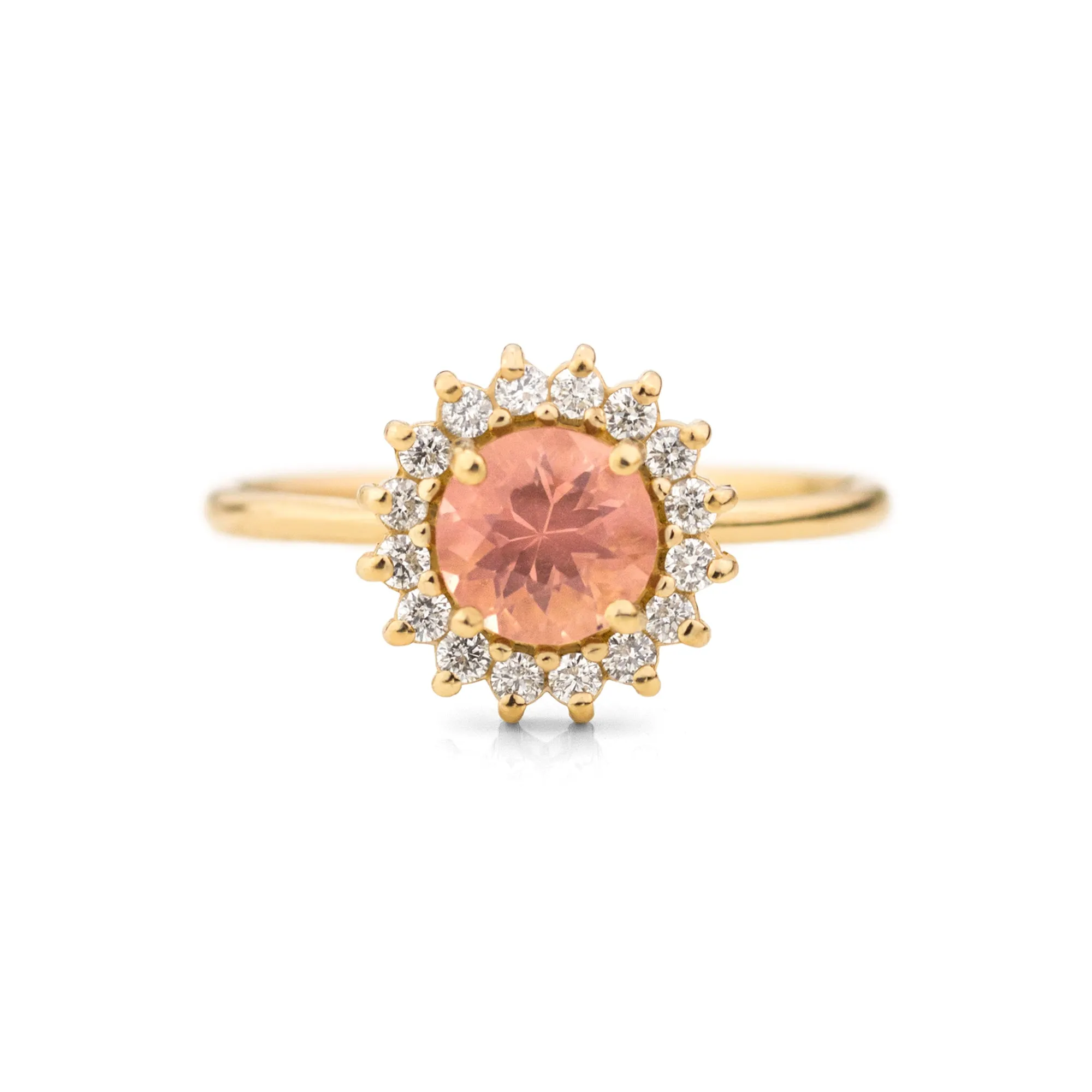 Oregon Sunstone Emma Round Halo Ring