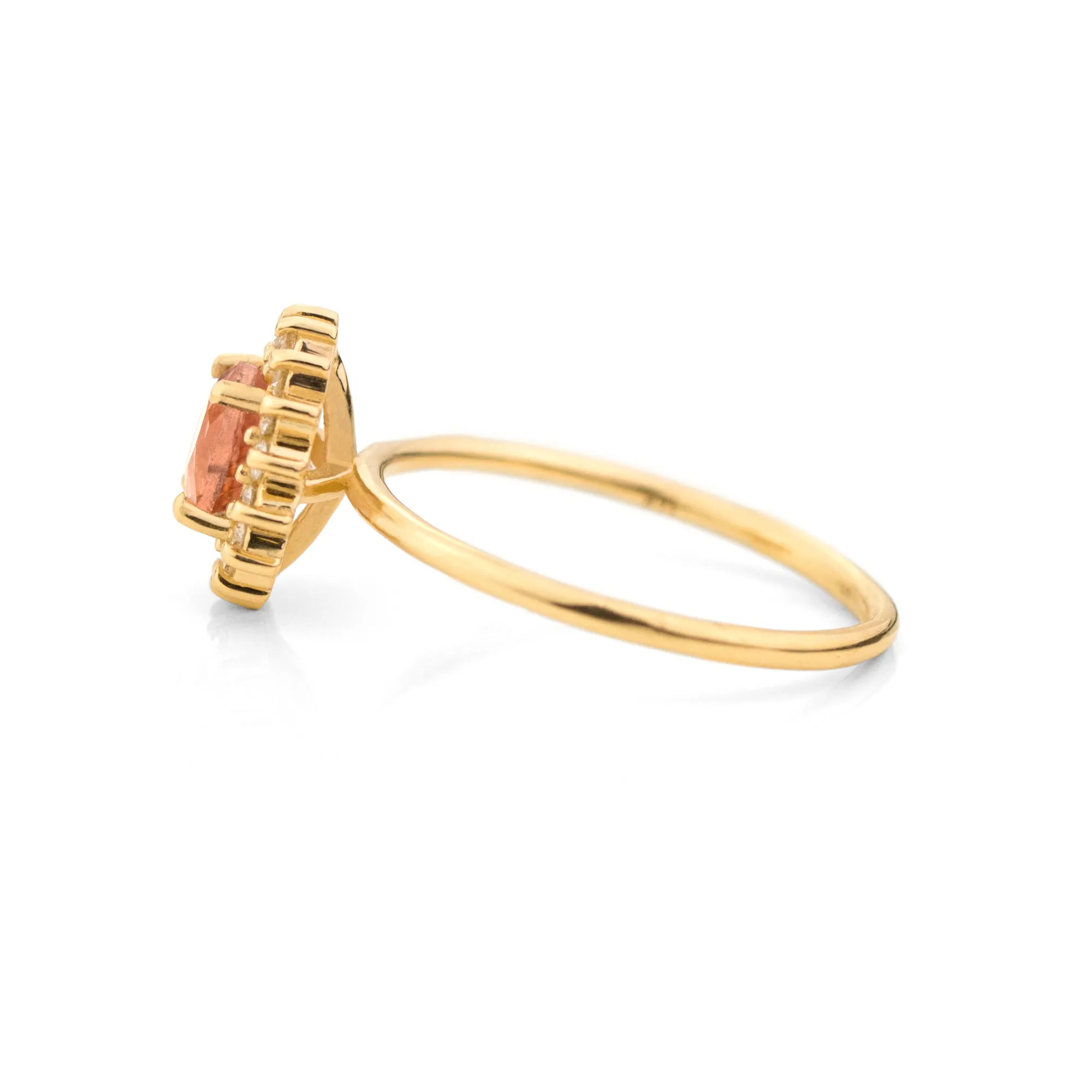 Oregon Sunstone Emma Round Halo Ring
