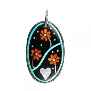Oval Flower Pendant