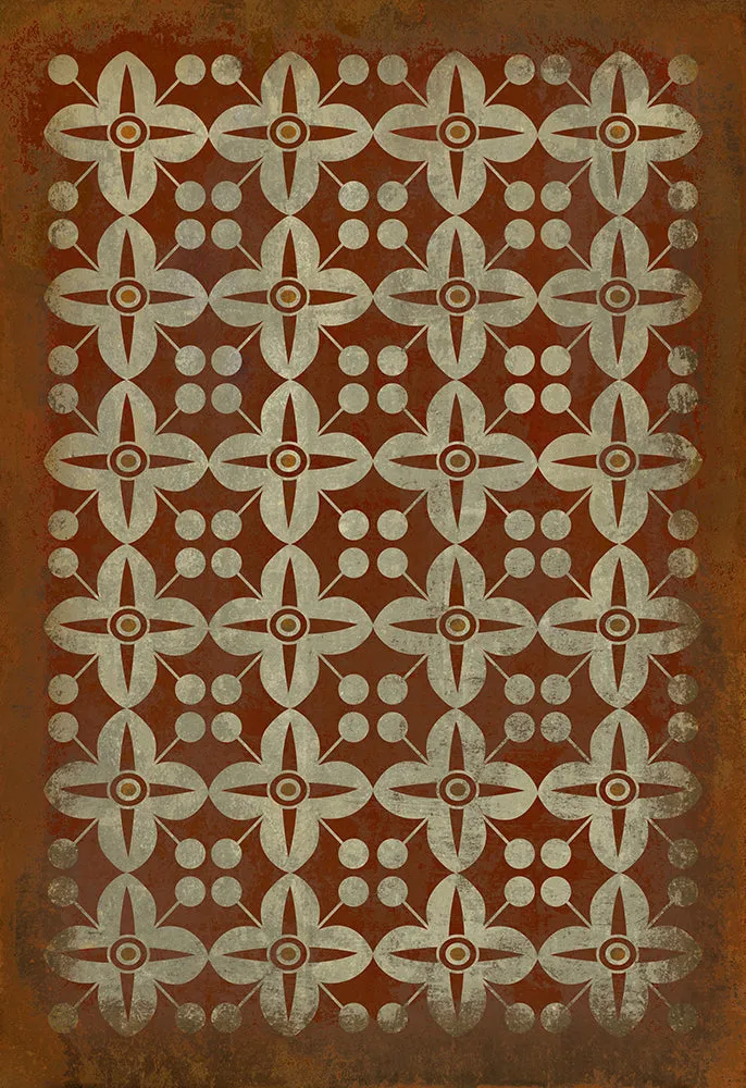 Pattern 03 "The Poppy Field" Vinyl Floorcloth - Spicher & Co.
