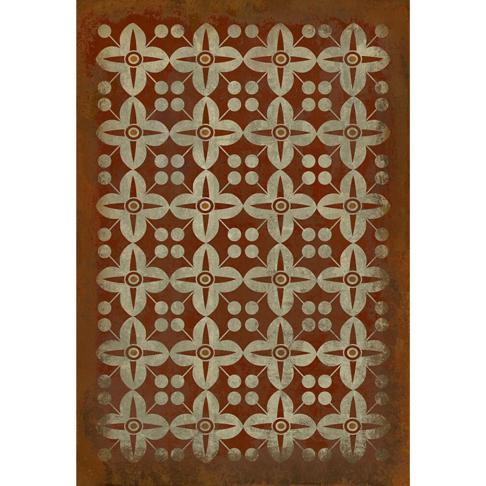 Pattern 03 "The Poppy Field" Vinyl Floorcloth - Spicher & Co.