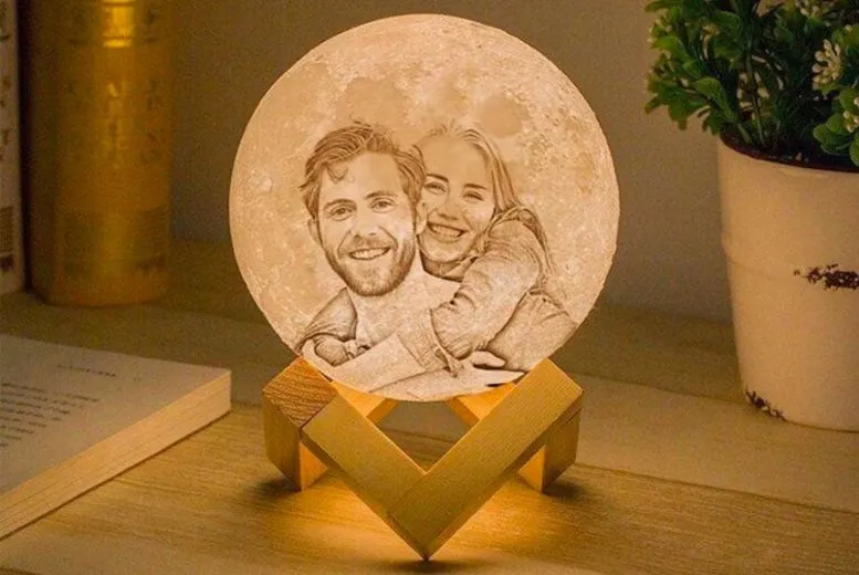 Personalised 10cm Mini 3D Moon Night Light Lamp