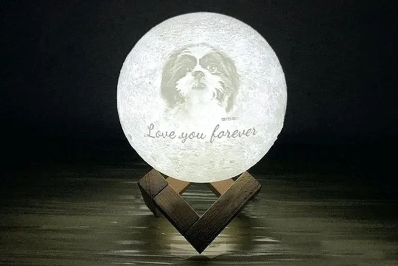 Personalised 10cm Mini 3D Moon Night Light Lamp