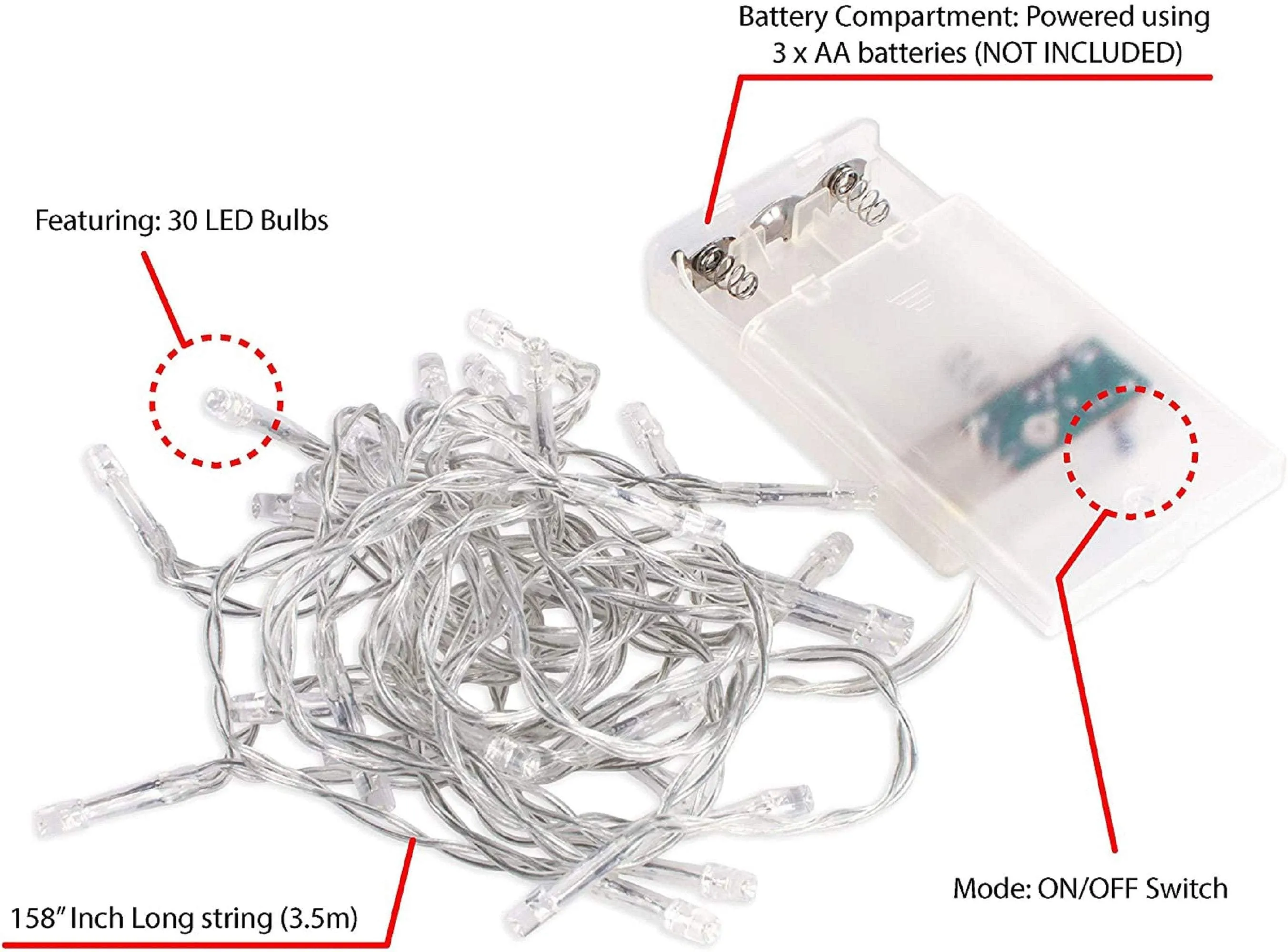 Pink 30 mini led battery operated fairy lights  | indoor/outdoor lighting | diy lighting | discount plus free shipping on 3 or more sets