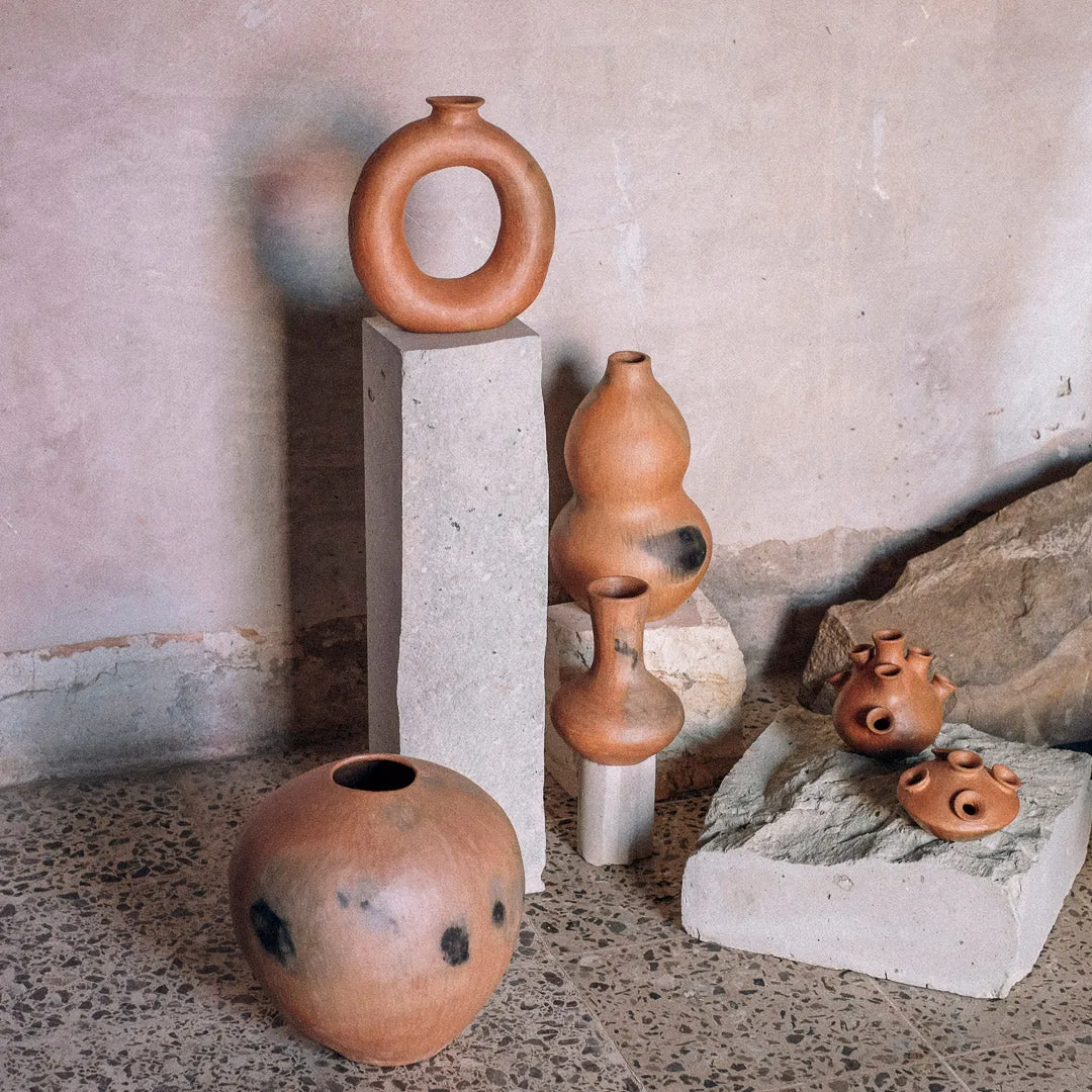 Pink Clay, Small Flower Vases