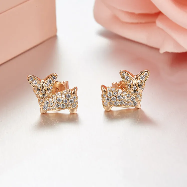 Puppy Wang Wang Petite Corgi Rambo Stud Earrings