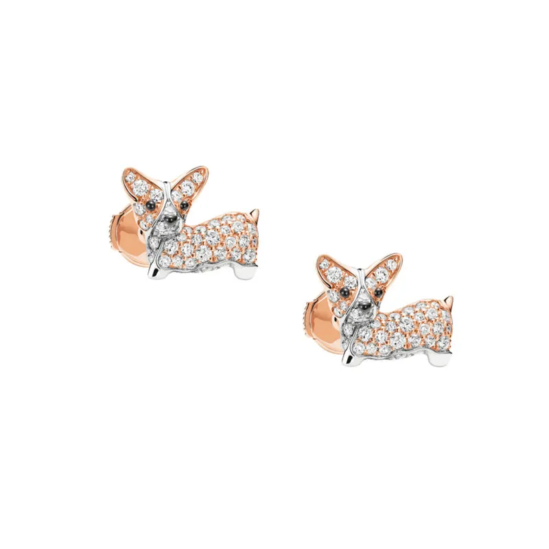 Puppy Wang Wang Petite Corgi Rambo Stud Earrings