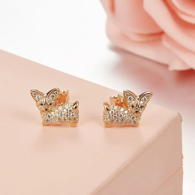 Puppy Wang Wang Petite Corgi Rambo Stud Earrings
