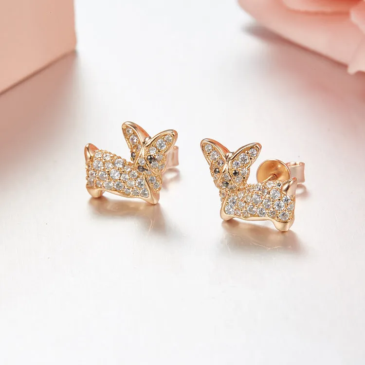 Puppy Wang Wang Petite Corgi Rambo Stud Earrings