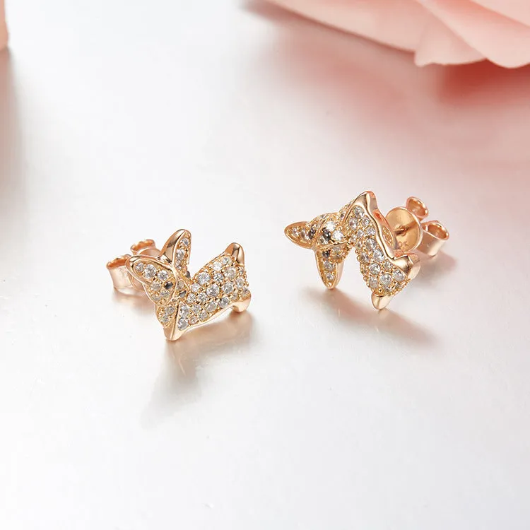 Puppy Wang Wang Petite Corgi Rambo Stud Earrings