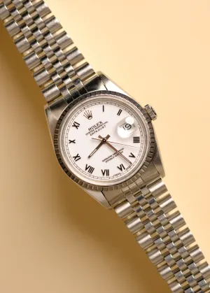 Rolex Datejust 16220 White Enamel Roman Dial - 1999