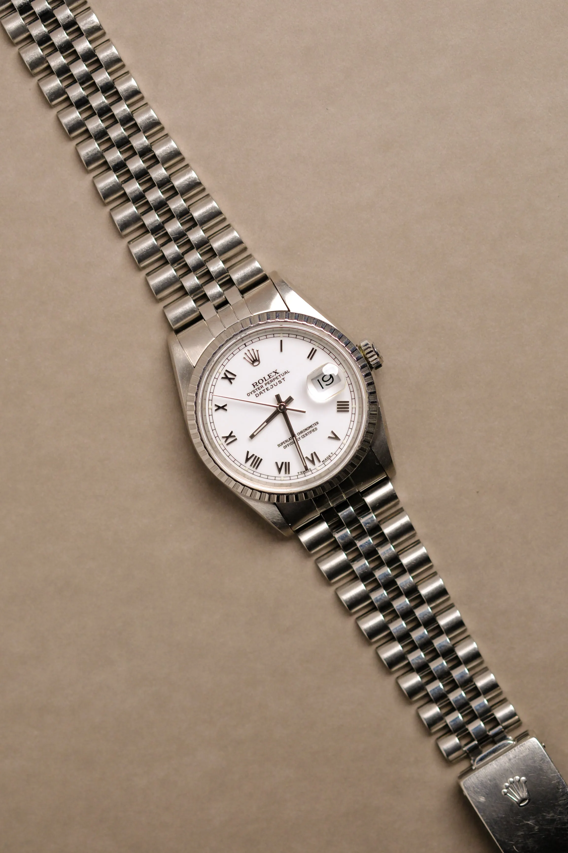 Rolex Datejust 16220 White Enamel Roman Dial - 1999