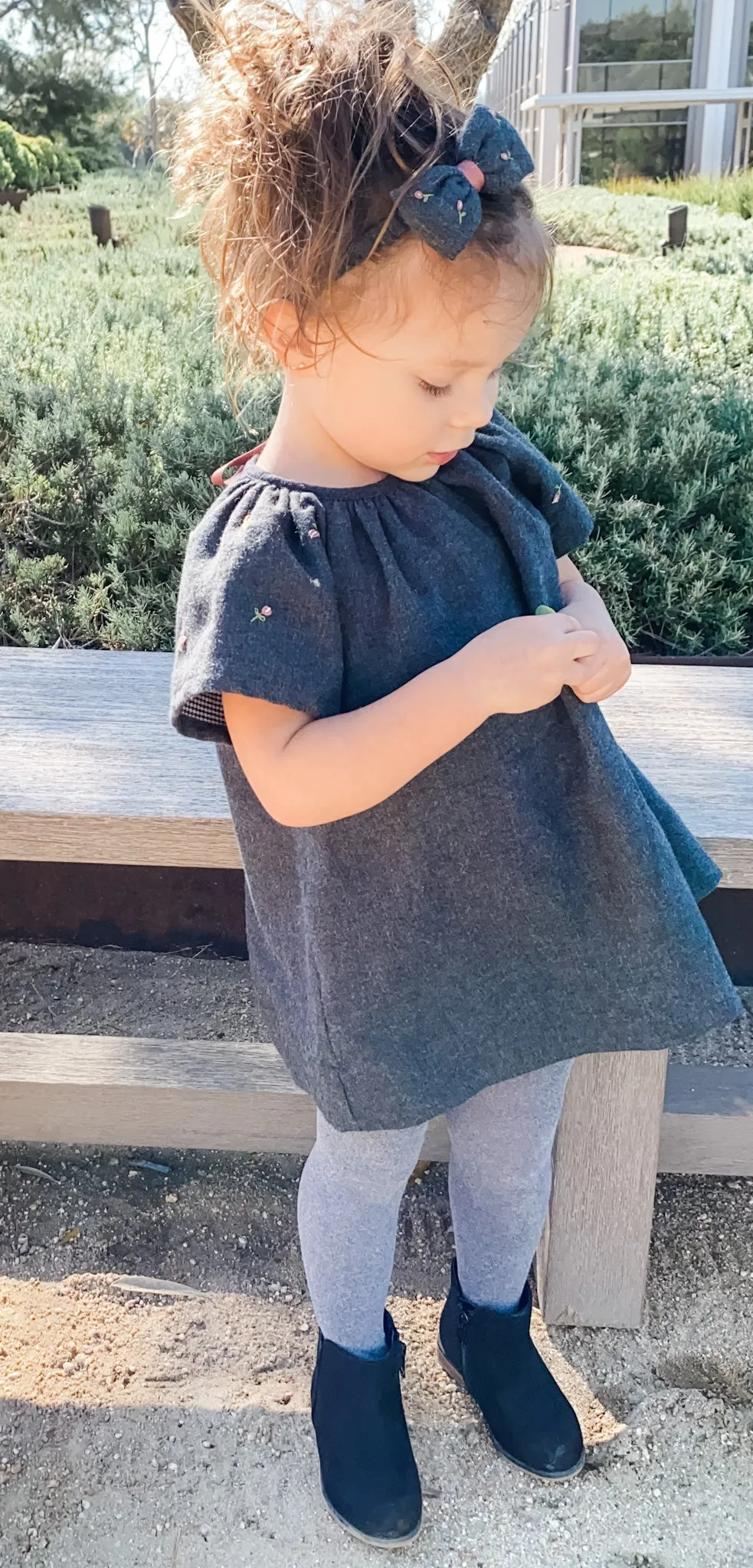 Rose Buds Heirloom Dress, Anthracite