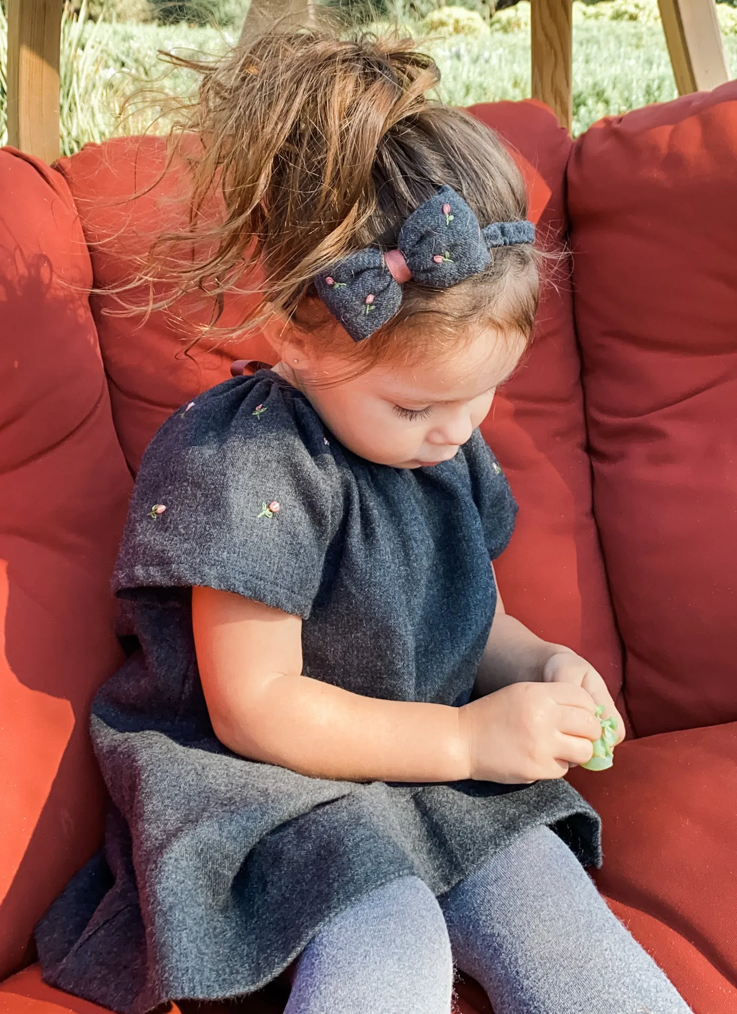 Rose Buds Heirloom Dress, Anthracite