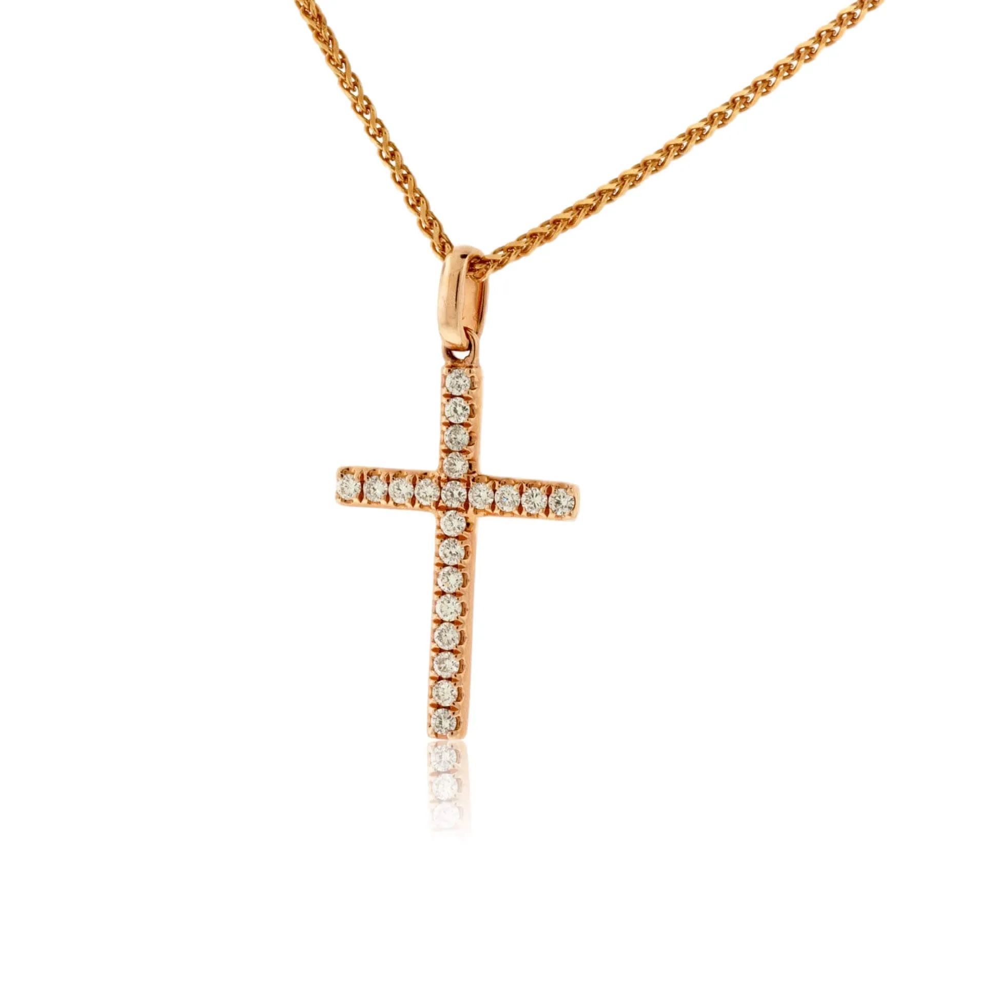 Rose Gold Diamond Cross Pendant