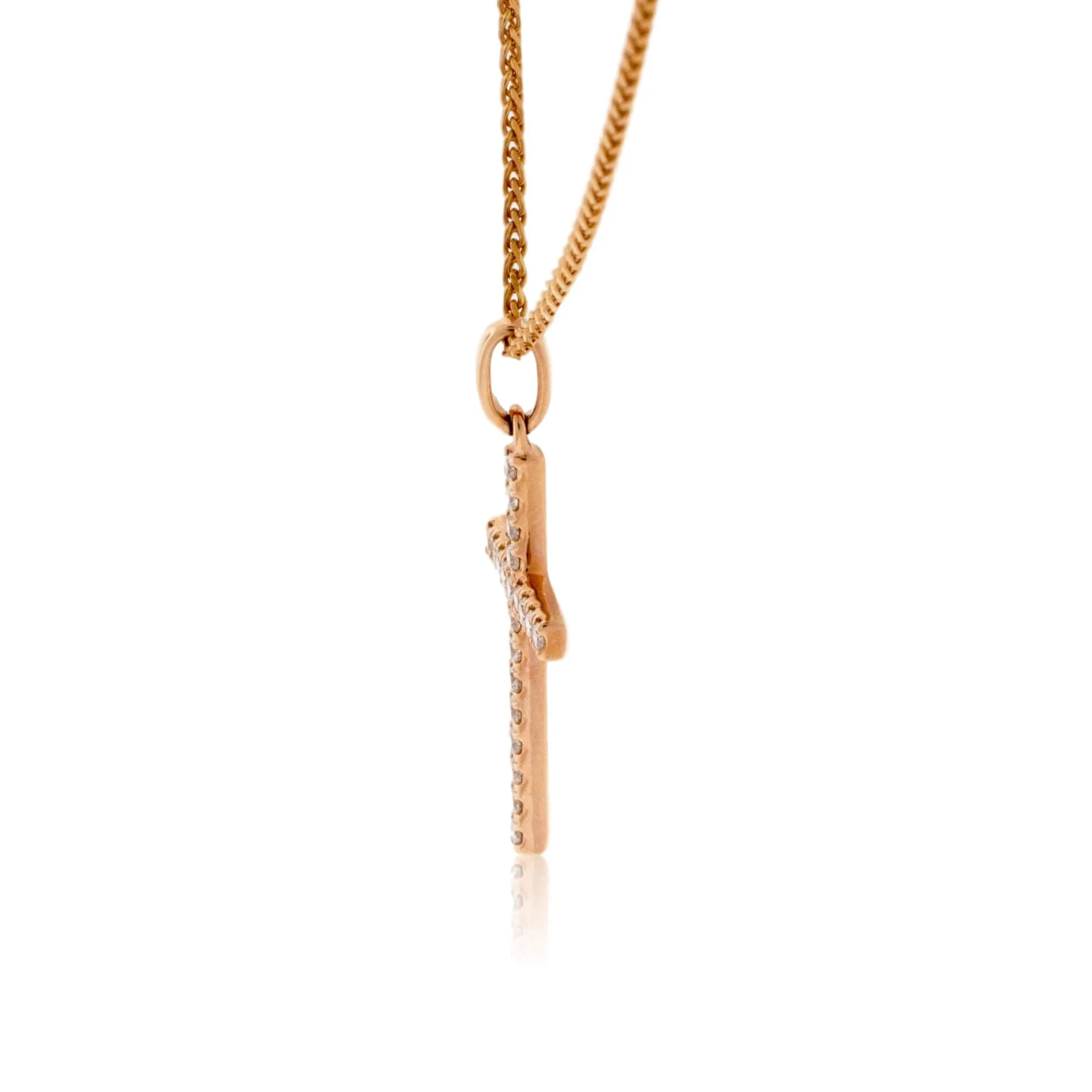Rose Gold Diamond Cross Pendant