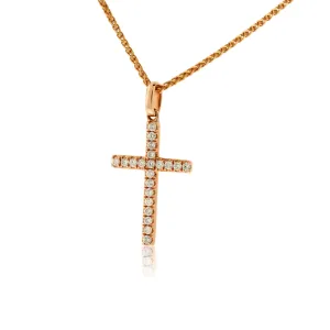 Rose Gold Diamond Cross Pendant