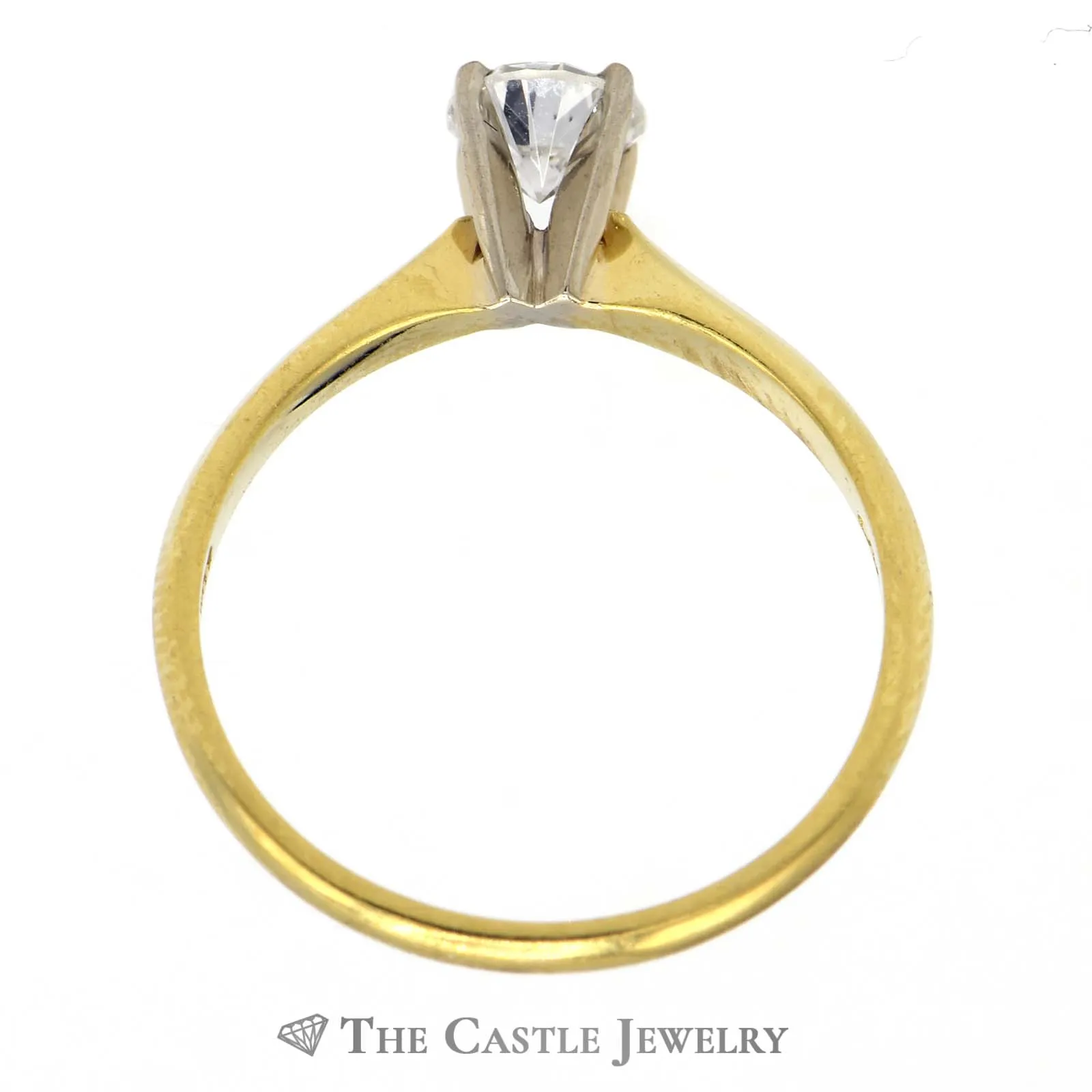 Round Brilliant Cut 1/2ct Diamond Engagement Ring SI1 G/H in 18K Yellow Gold