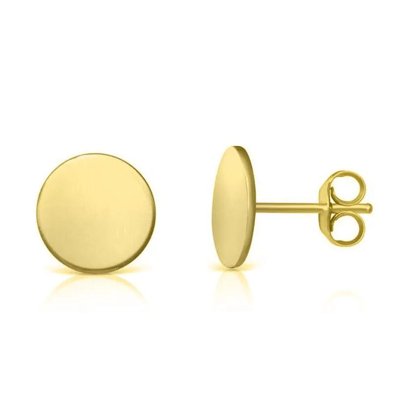 Round Gold Stud Earrings