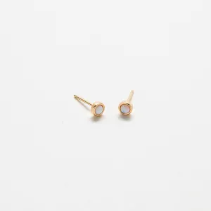 Round Opal Stud Earrings