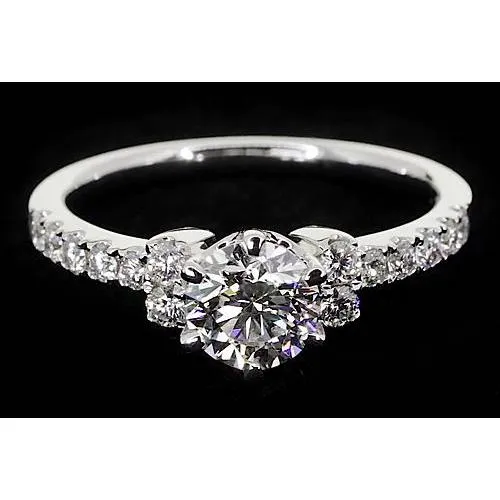 Round Real Natural Earth Mined Diamond Engagement Ring 2 Carats Simple Jewelry New