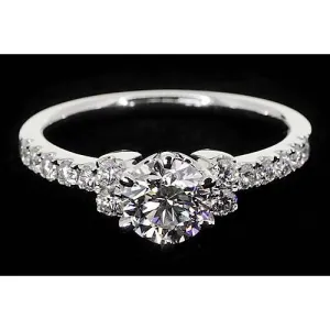 Round Real Natural Earth Mined Diamond Engagement Ring 2 Carats Simple Jewelry New