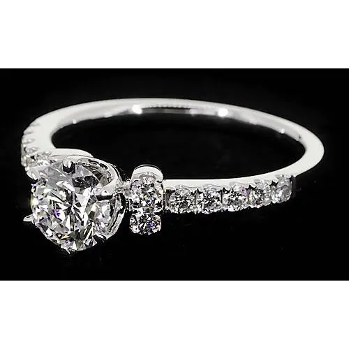 Round Real Natural Earth Mined Diamond Engagement Ring 2 Carats Simple Jewelry New